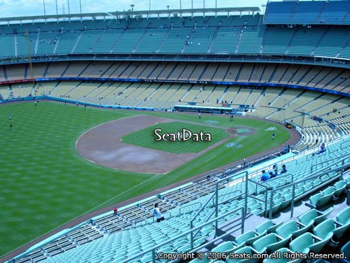 Seat view from reserve section 41 at Dodger Stadium, home of the Los Angeles Dodgers