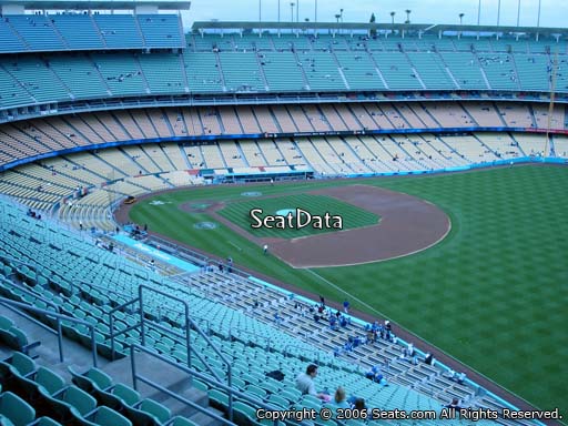 Seat view from reserve section 42 at Dodger Stadium, home of the Los Angeles Dodgers