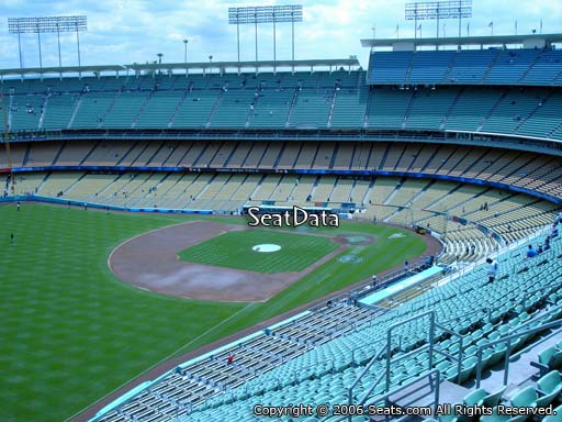 Seat view from reserve section 45 at Dodger Stadium, home of the Los Angeles Dodgers