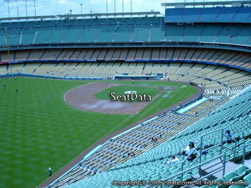 Seat view from reserve section 49 at Dodger Stadium, home of the Los Angeles Dodgers