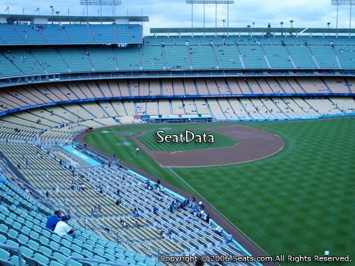Seat view from reserve section 52 at Dodger Stadium, home of the Los Angeles Dodgers
