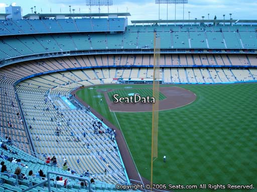 Seat view from reserve section 58 at Dodger Stadium, home of the Los Angeles Dodgers