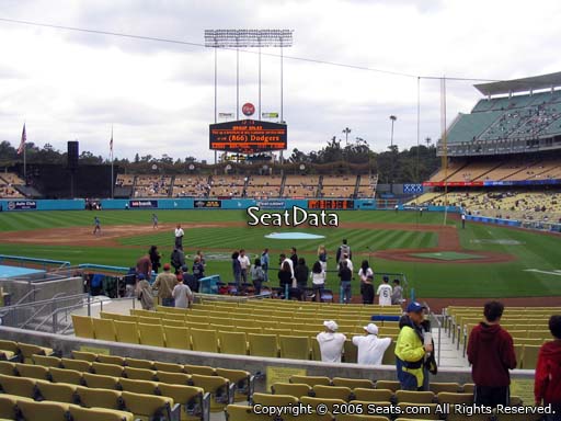 Seat view from field box section 9 at Dodger Stadium, home of the Los Angeles Dodgers