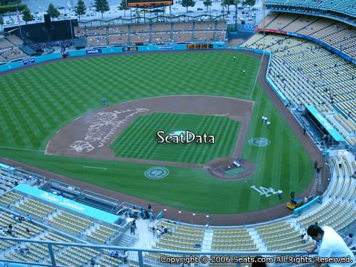 Seat view from top deck section 9 at Dodger Stadium, home of the Los Angeles Dodgers