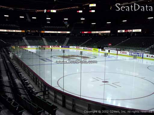 Seat view from section 102 at Scotiabank Saddledome, home of the Calgary Flames