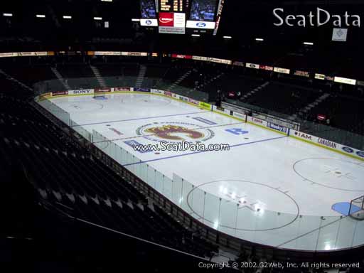 Seat view from section 202 at Scotiabank Saddledome, home of the Calgary Flames