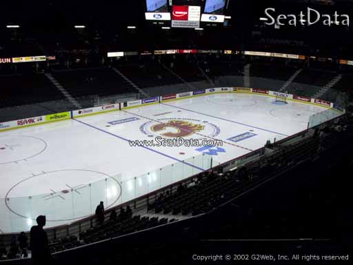 Seat view from section 209 at Scotiabank Saddledome, home of the Calgary Flames