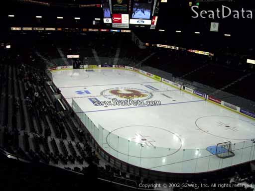 Seat view from section 217 at Scotiabank Saddledome, home of the Calgary Flames