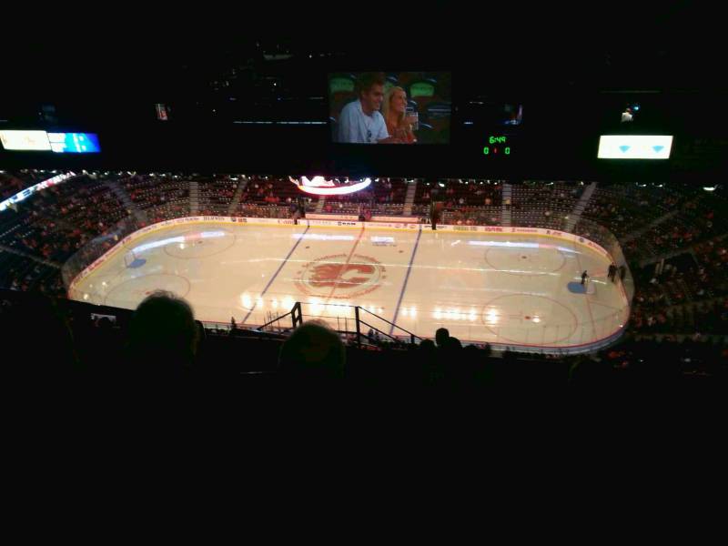 Seat view from press level section 2 at Scotiabank Saddledome, home of the Calgary Flames