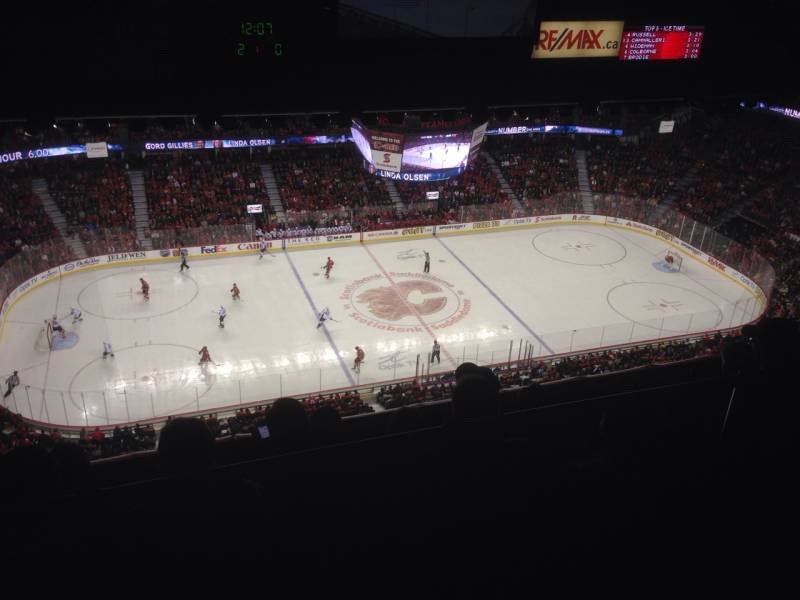 Seat view from press level section 7 at Scotiabank Saddledome, home of the Calgary Flames