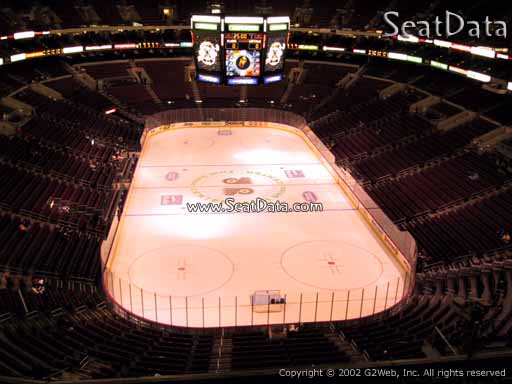 Seat view from section 207 at the Wells Fargo Center, home of the Philadelphia Flyers