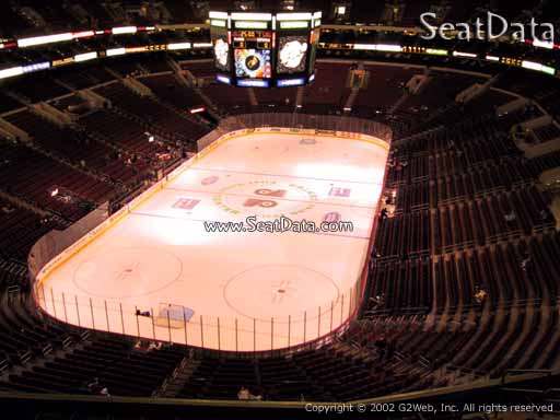 Seat view from section 208 at the Wells Fargo Center, home of the Philadelphia Flyers