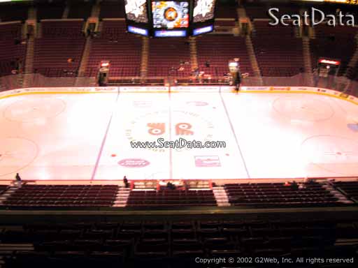 Seat view from section 213 at the Wells Fargo Center, home of the Philadelphia Flyers