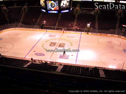 Seat view from section 214 at the Wells Fargo Center, home of the Philadelphia Flyers