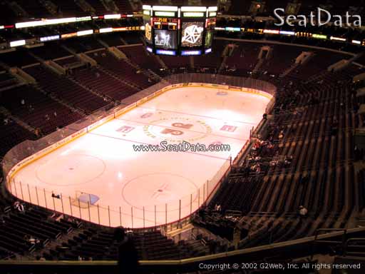 Seat view from section 221 at the Wells Fargo Center, home of the Philadelphia Flyers