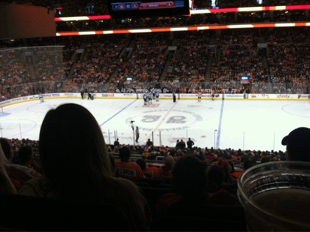 View from Club Box 15 at the Wells Fargo Center