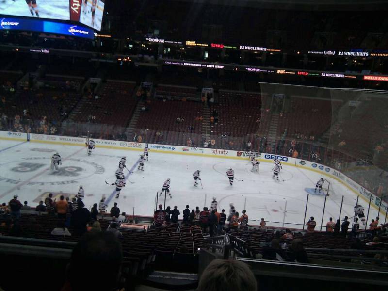 Seat view from Club Box 2 at the Wells Fargo Center, home of the Philadelphia Flyers