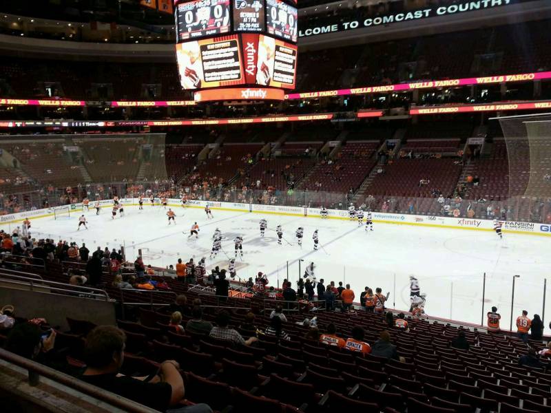 Seat view from Club Box 3 at the Wells Fargo Center, home of the Philadelphia Flyers
