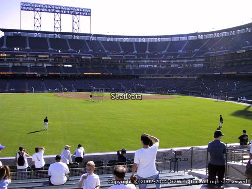 Seat view from bleacher section 139 at Oracle Park, home of the San Francisco Giants