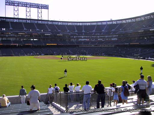 Seat view from bleacher section 140 at Oracle Park, home of the San Francisco Giants