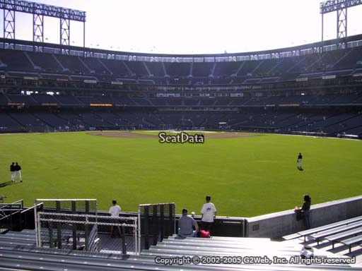 Seat view from bleacher section 142 at Oracle Park, home of the San Francisco Giants