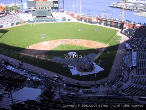 Seat view from section 318 at Oracle Park, home of the San Francisco Giants