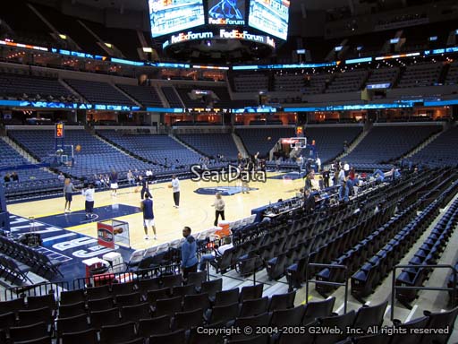 Seat view from section 103 at Fedex Forum, home of the Memphis Grizzlies.
