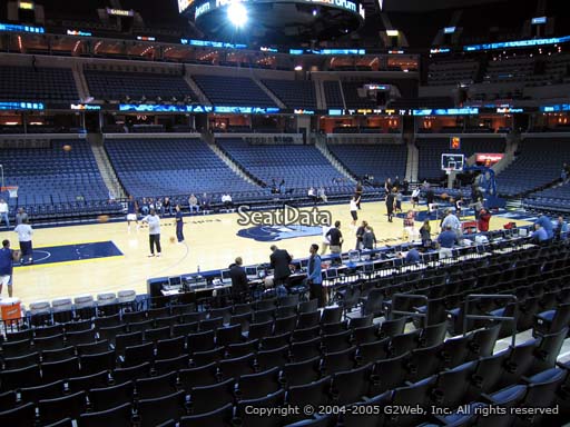Seat view from section 104 at Fedex Forum, home of the Memphis Grizzlies.
