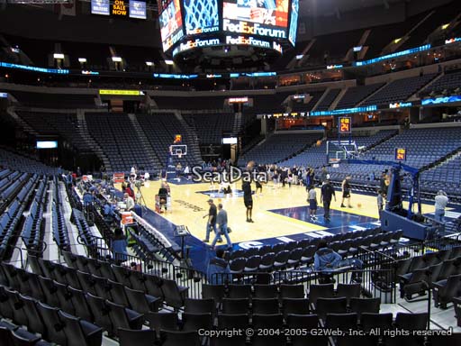 Seat view from section 108 at Fedex Forum, home of the Memphis Grizzlies.