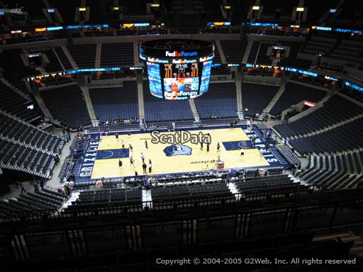 Seat view from section 208 at Fedex Forum, home of the Memphis Grizzlies.