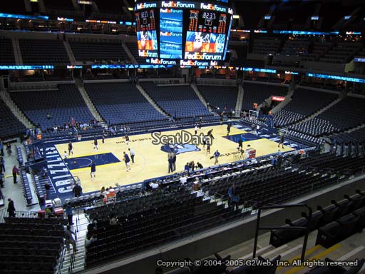 Seat view from club section 2 at Fedex Forum, home of the Memphis Grizzlies.