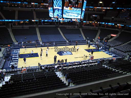 Seat view from club section 3 at Fedex Forum, home of the Memphis Grizzlies.
