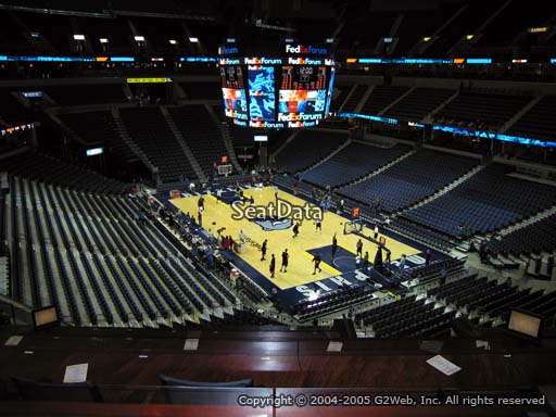 Seat view from Club Box 1 at Fedex Forum, home of the Memphis Grizzlies.