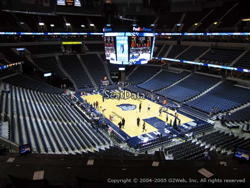 Seat view from Club Box 2 at Fedex Forum, home of the Memphis Grizzlies.