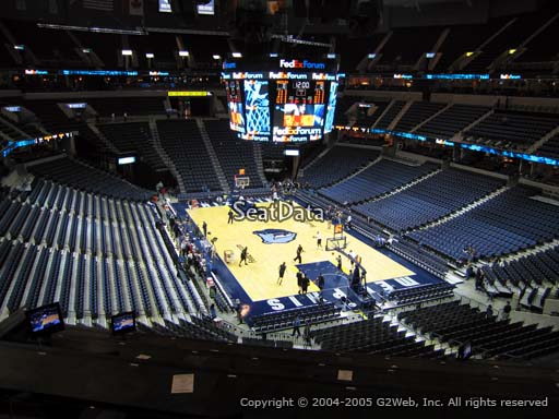 Seat view from Club Box 3 at Fedex Forum, home of the Memphis Grizzlies.