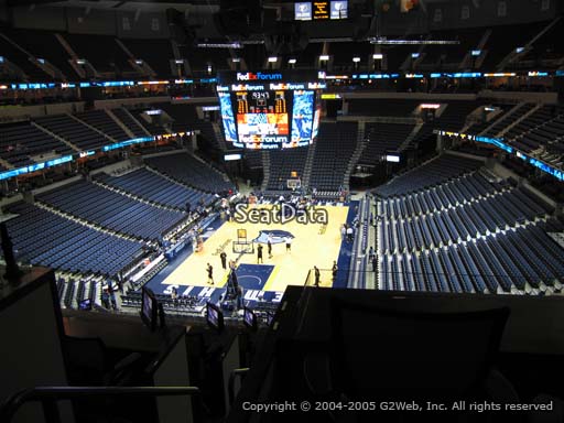 Seat view from Club Box 6 at Fedex Forum, home of the Memphis Grizzlies.