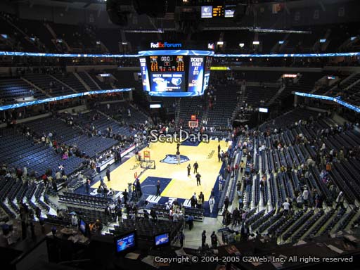 Seat view from Club Box 7 at Fedex Forum, home of the Memphis Grizzlies.