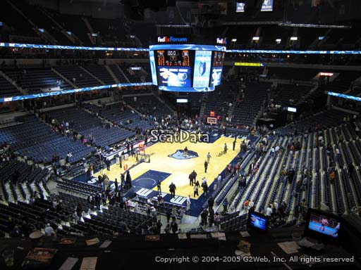 Seat view from Club Box 8 at Fedex Forum, home of the Memphis Grizzlies.