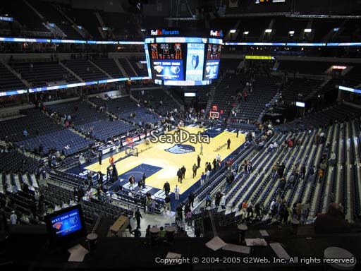 Seat view from Club Box 9 at Fedex Forum, home of the Memphis Grizzlies.