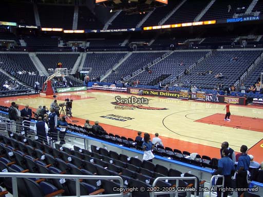 View from Section 102 at State Farm Arena, Home of the Atlanta Hawks