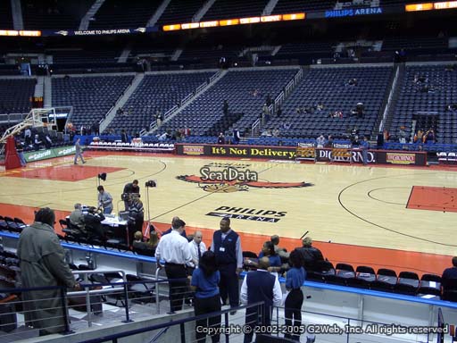 View from Section 103 at State Farm Arena, Home of the Atlanta Hawks