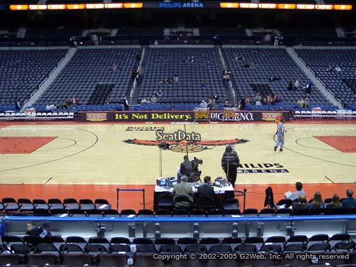 View from Section 104 at State Farm Arena, Home of the Atlanta Hawks