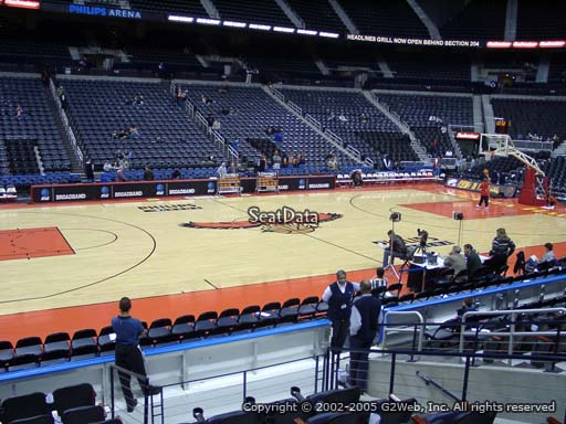 View from Section 105 at State Farm Arena, Home of the Atlanta Hawks