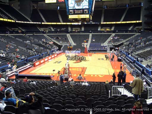 View from Section 109 at State Farm Arena, Home of the Atlanta Hawks