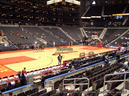 View from Section 117 at State Farm Arena, Home of the Atlanta Hawks