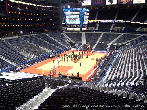 View from Section 217 at State Farm Arena, Home of the Atlanta Hawks
