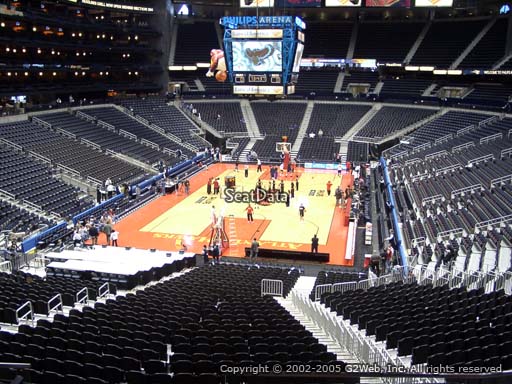 View from Section 218 at State Farm Arena, Home of the Atlanta Hawks