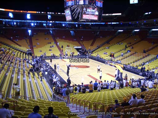 Seat view from section 102 at American Airlines Arena, home of the Miami Heat