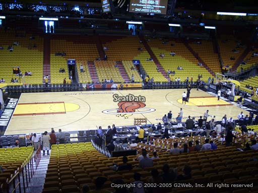 Seat view from section 107 at American Airlines Arena, home of the Miami Heat