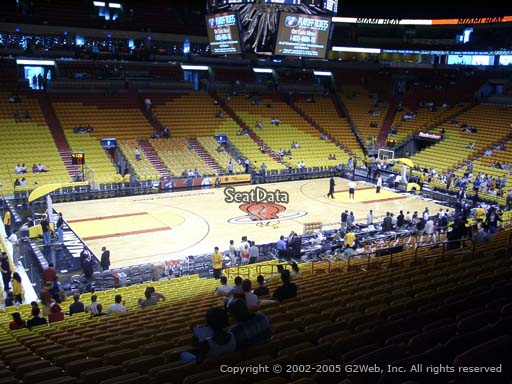 Seat view from section 108 at American Airlines Arena, home of the Miami Heat